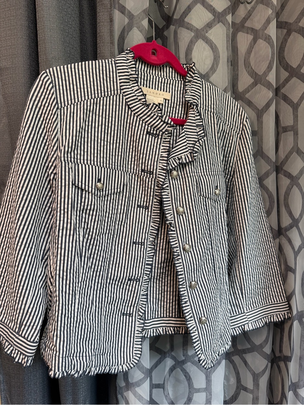 Striped Black & White womens Jacket - Sandro